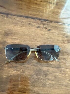 Authentic women’s Burberry Rimless Rectangle Sunglasses - Brown Gradient Lenses